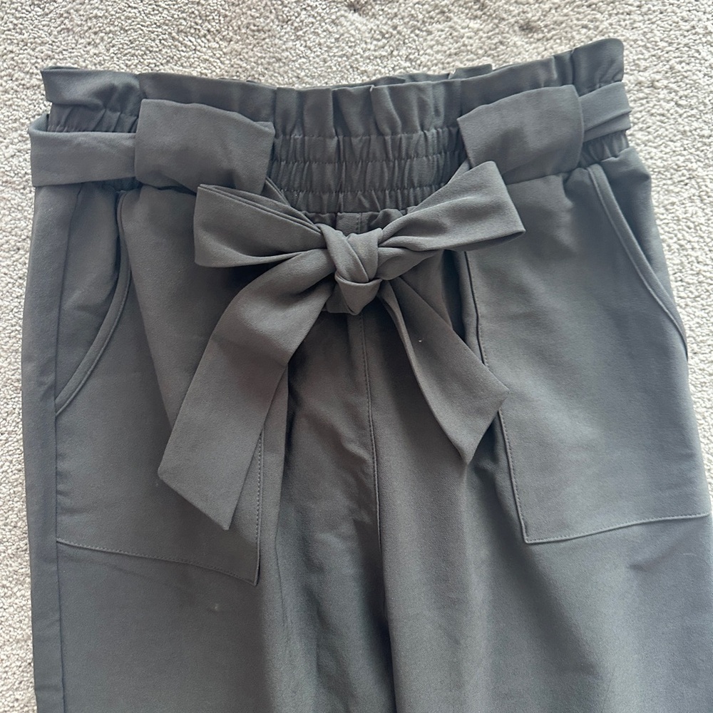 Grace Karin Dark Gray Paperbag Waist Pants